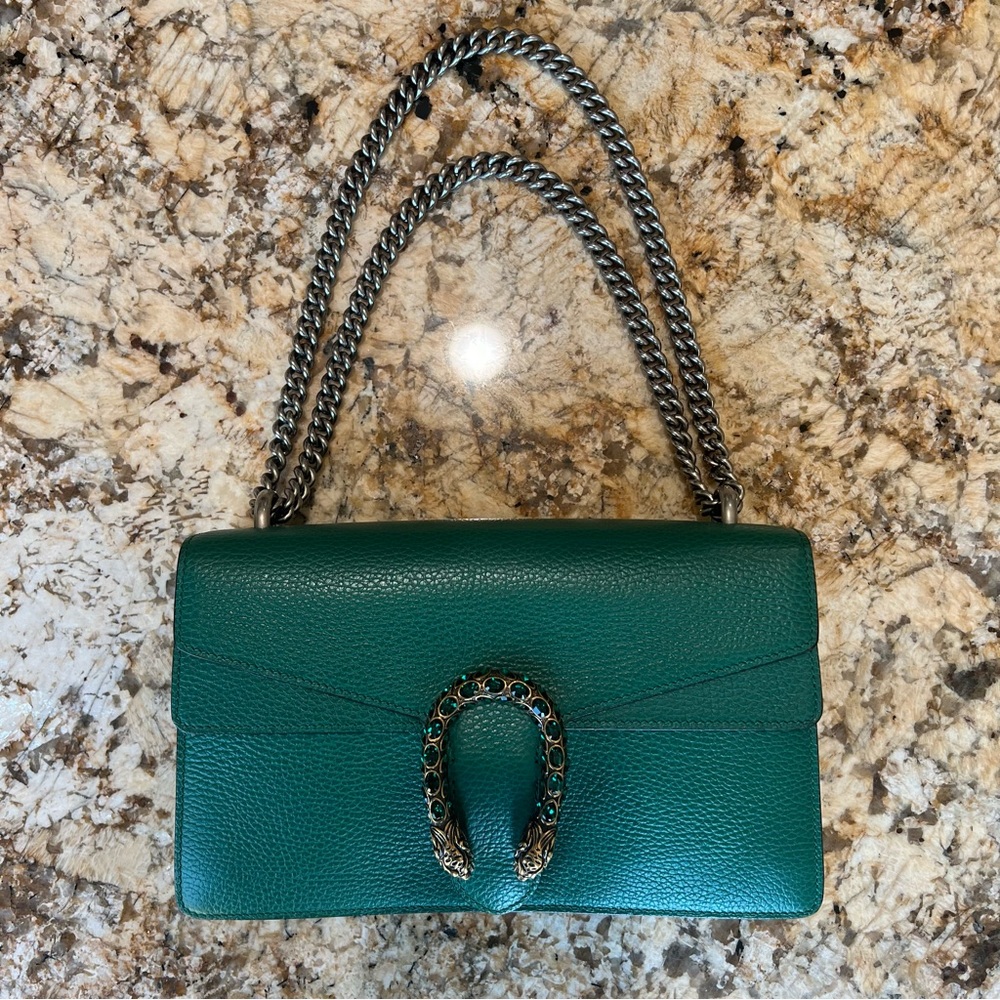 Gucci Dionysus Emerald Green Leather Shoulder Bag